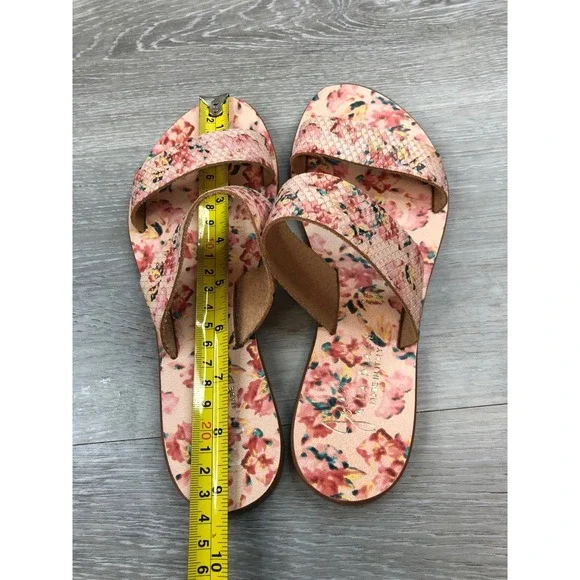 Joie Sable A La Plage Women's Leather Sandals Pink Slide 6 Slip On Italy Shoes - Picture 8 of 11